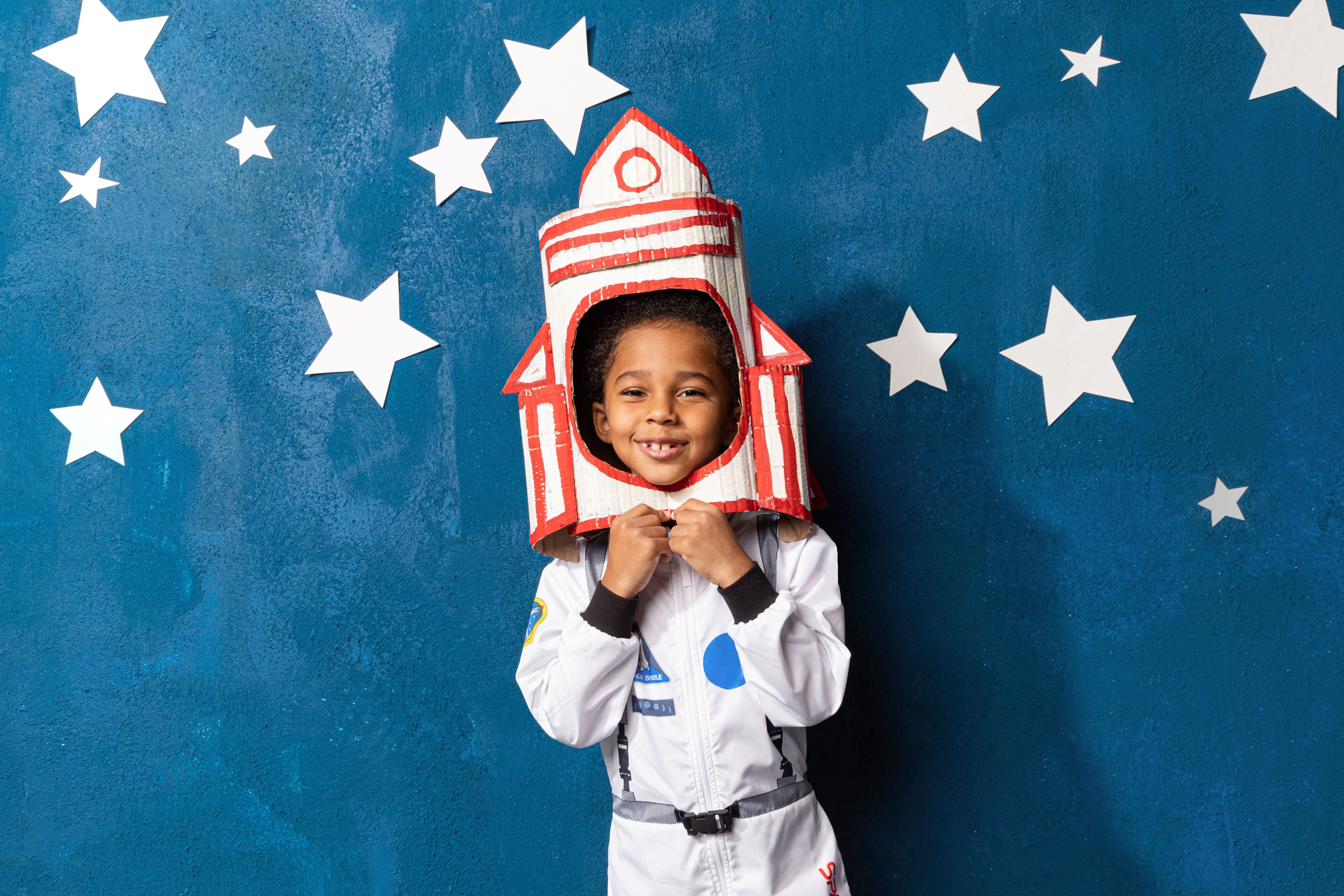 Astronaut Children's Dress Up with Space Rocket Bag for Kids Aged