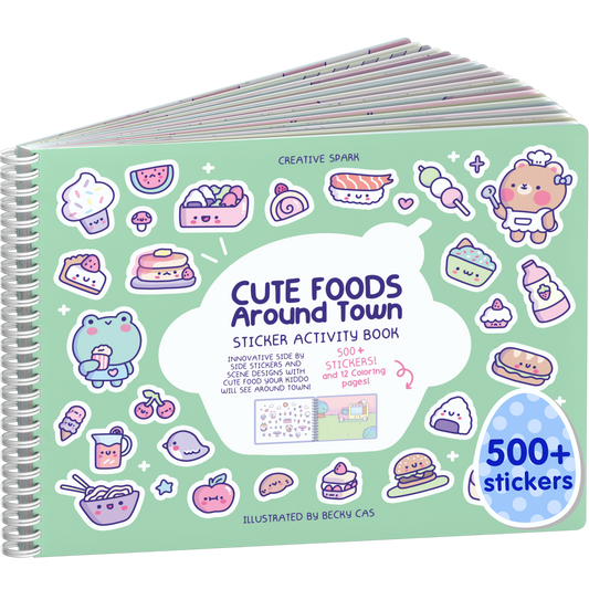 Cute Foods Around Town Sticker Book