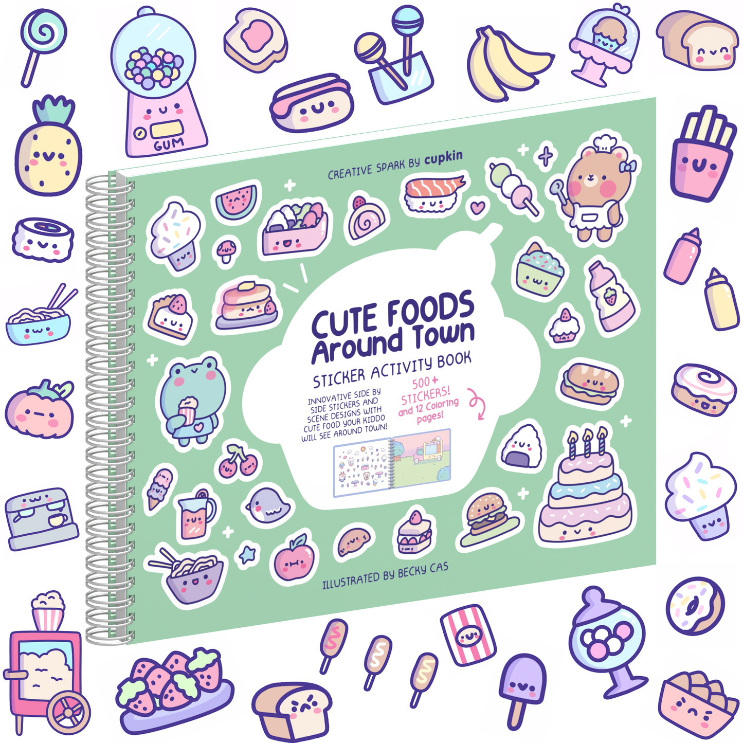 Cute Foods Around Town Sticker Book